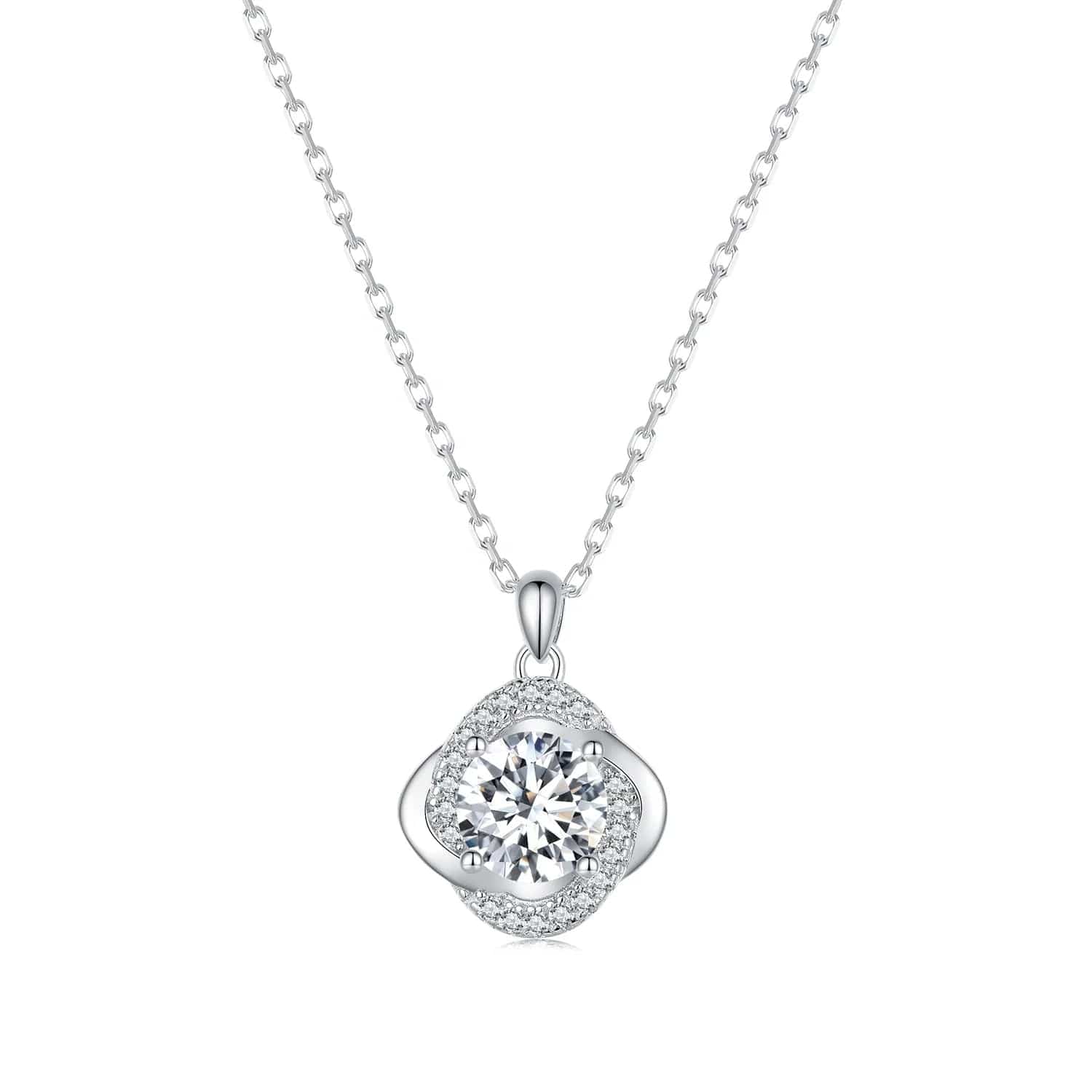 Liora Atelier Pangama Moissanite Halo Necklace