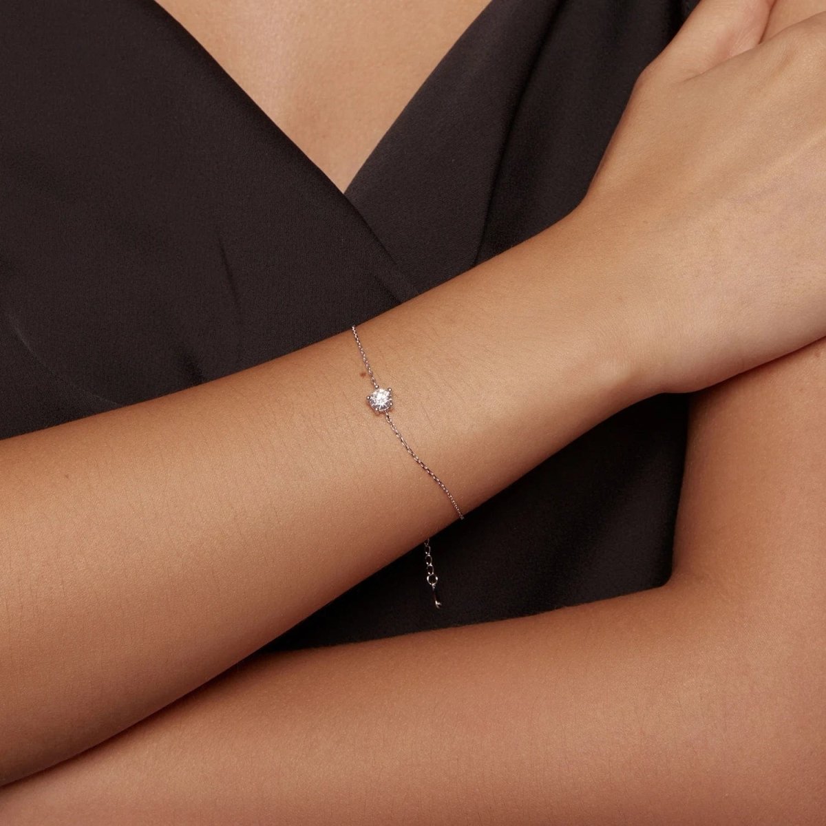Liora Atelier Pangama Solitaire Sterling Silver Moissanite Bracelet