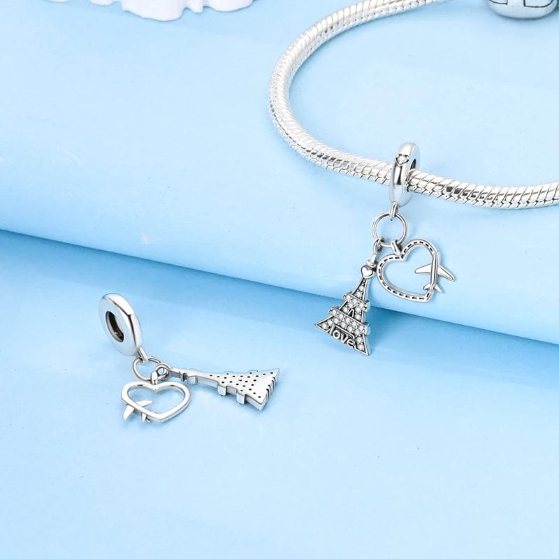 Liora Atelier Paris Eiffel Tower Heart Travel Dangle Charm