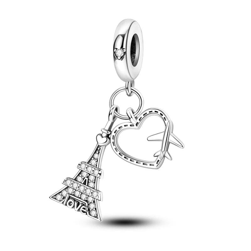Liora Atelier Paris Eiffel Tower Heart Travel Dangle Charm