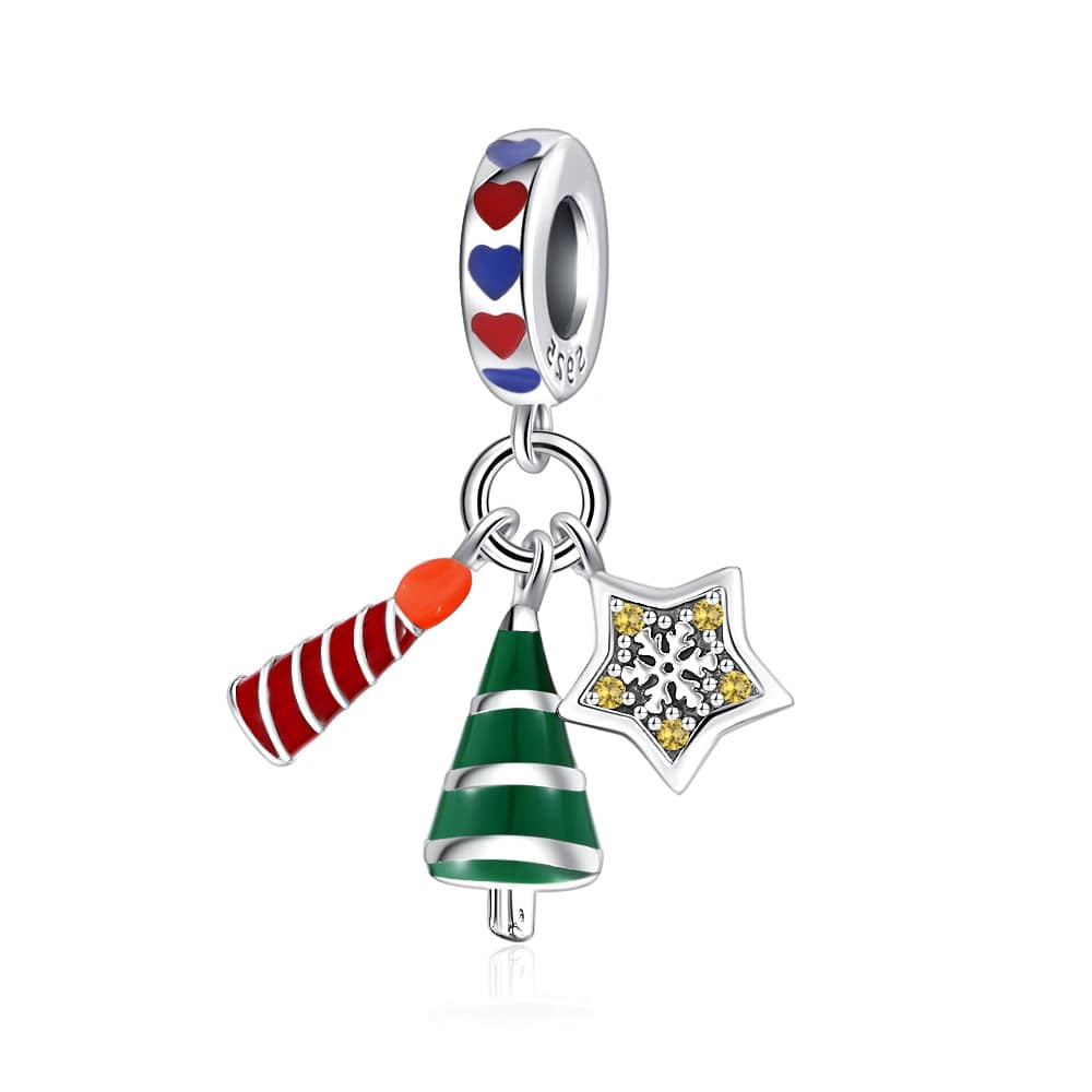 Liora Atelier Party Hat, Star & Christmas Tree Festive Dangle Charm