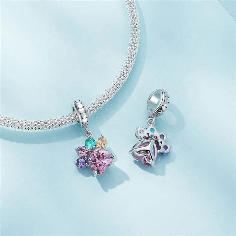 Liora Atelier Pastel Pawprint Gemstone Dangle Charm