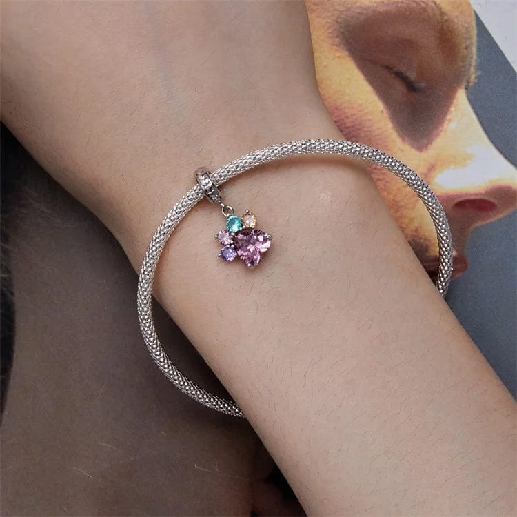 Liora Atelier Pastel Pawprint Gemstone Dangle Charm