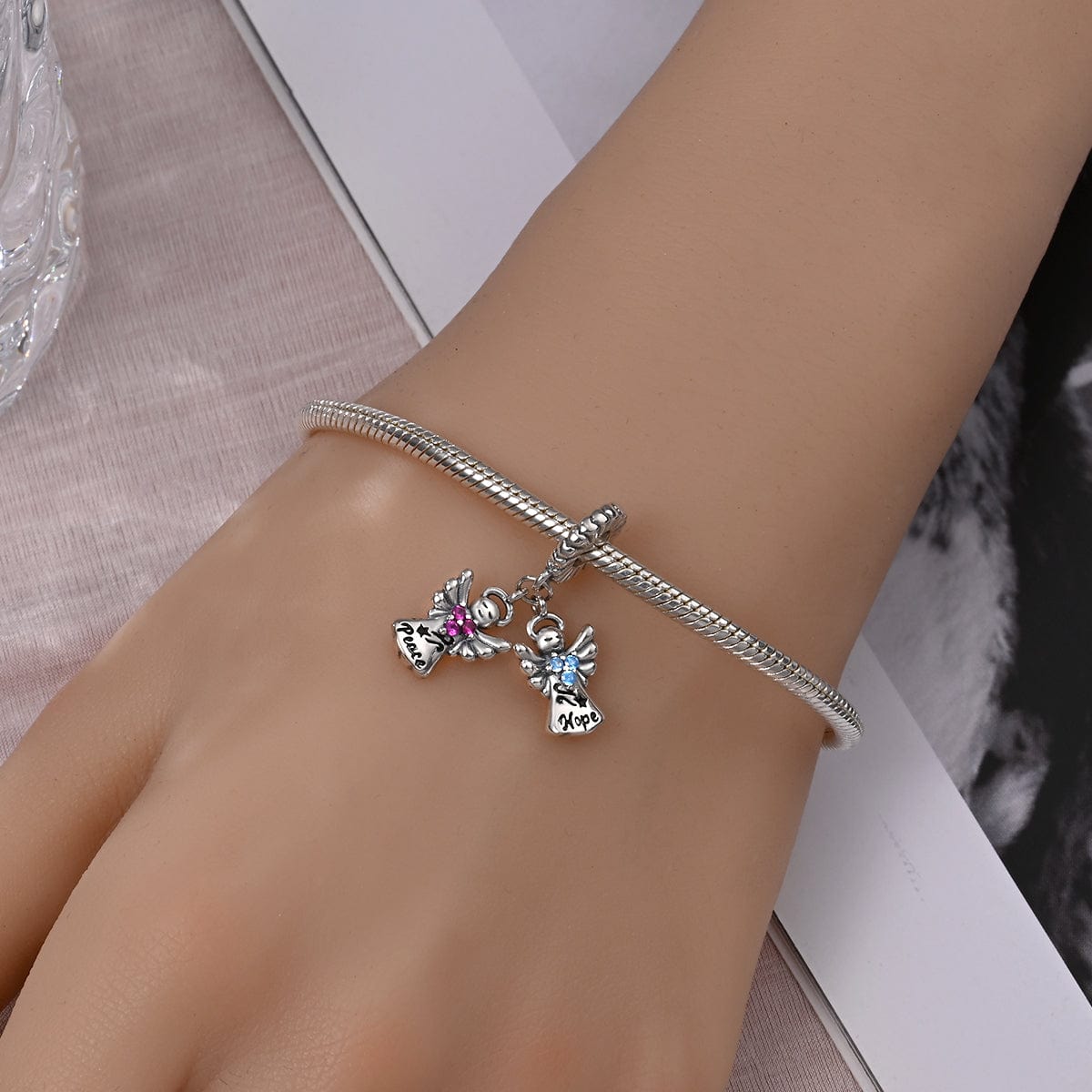 Liora Atelier Peace & Hope Angels Double Dangle Charm