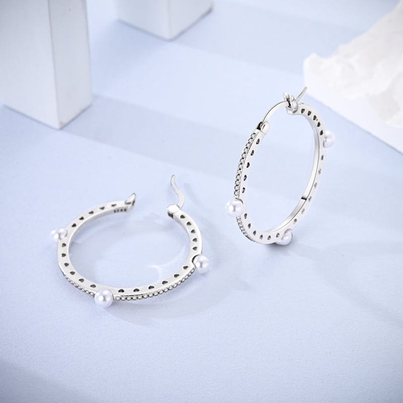 Liora Atelier Pearl Embellished Hoop Earrings