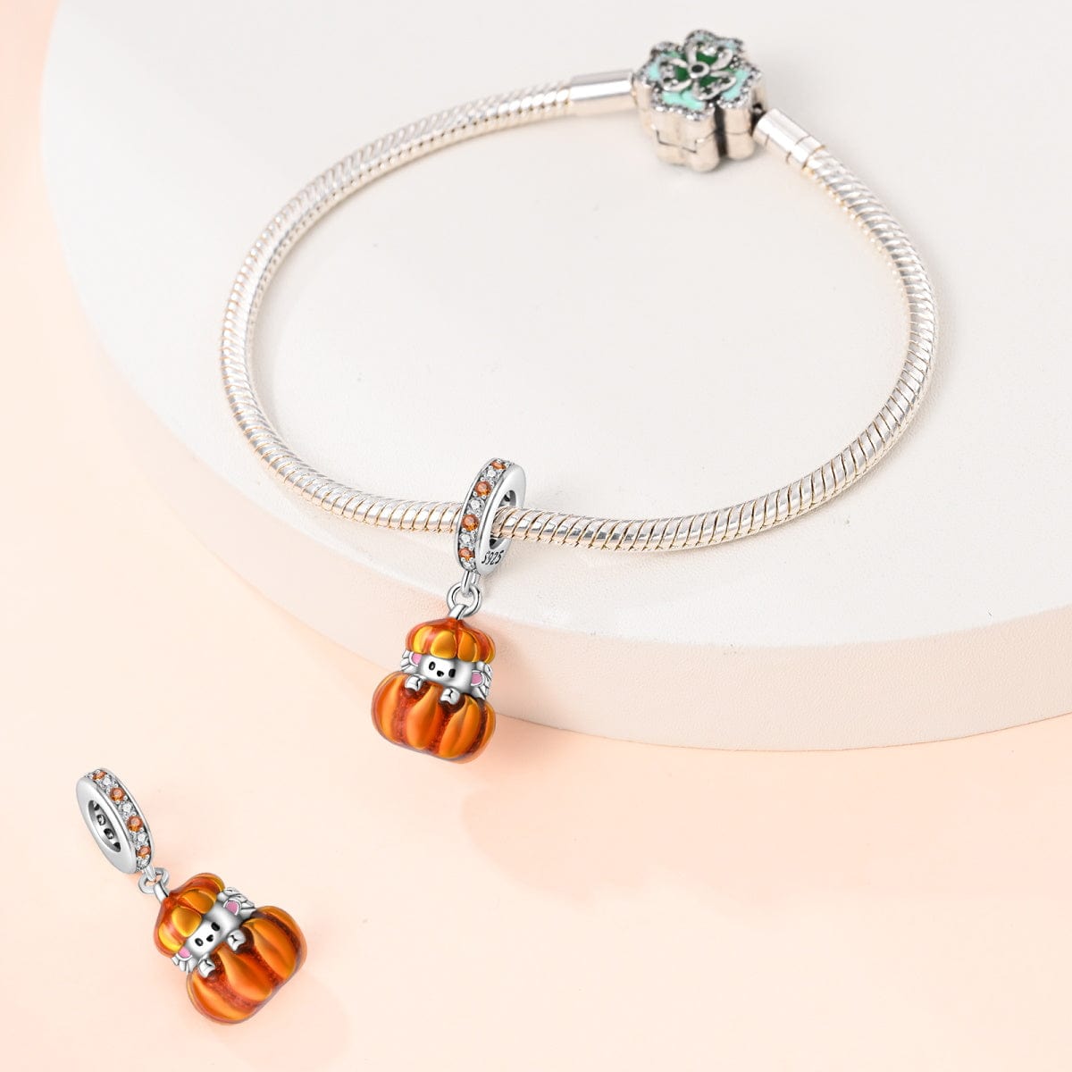 Liora Atelier Peek - a - Boo Pumpkin Hedgehog Charm