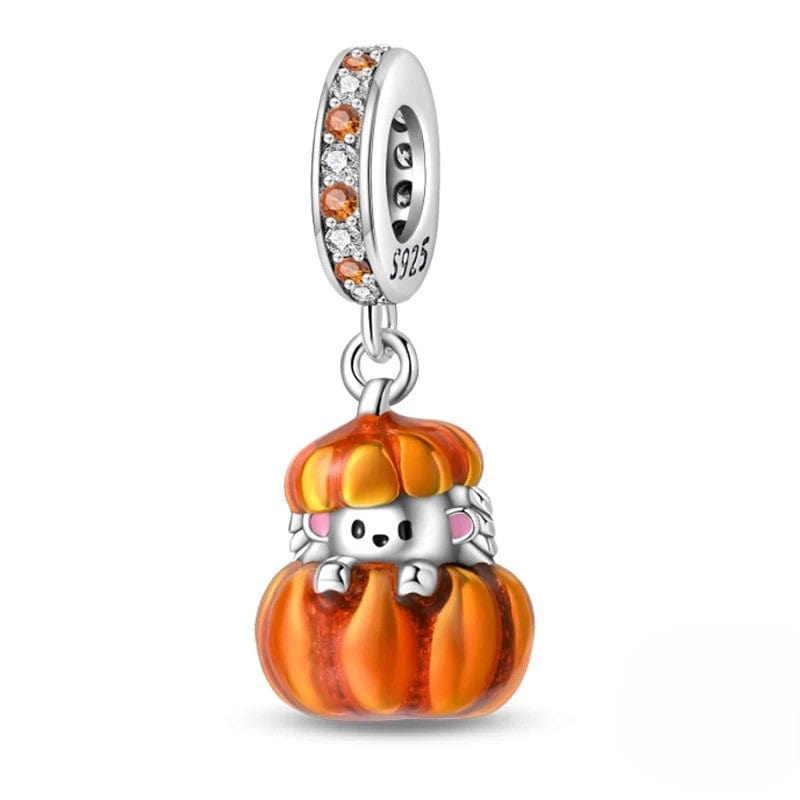 Liora Atelier Peek - a - Boo Pumpkin Hedgehog Charm