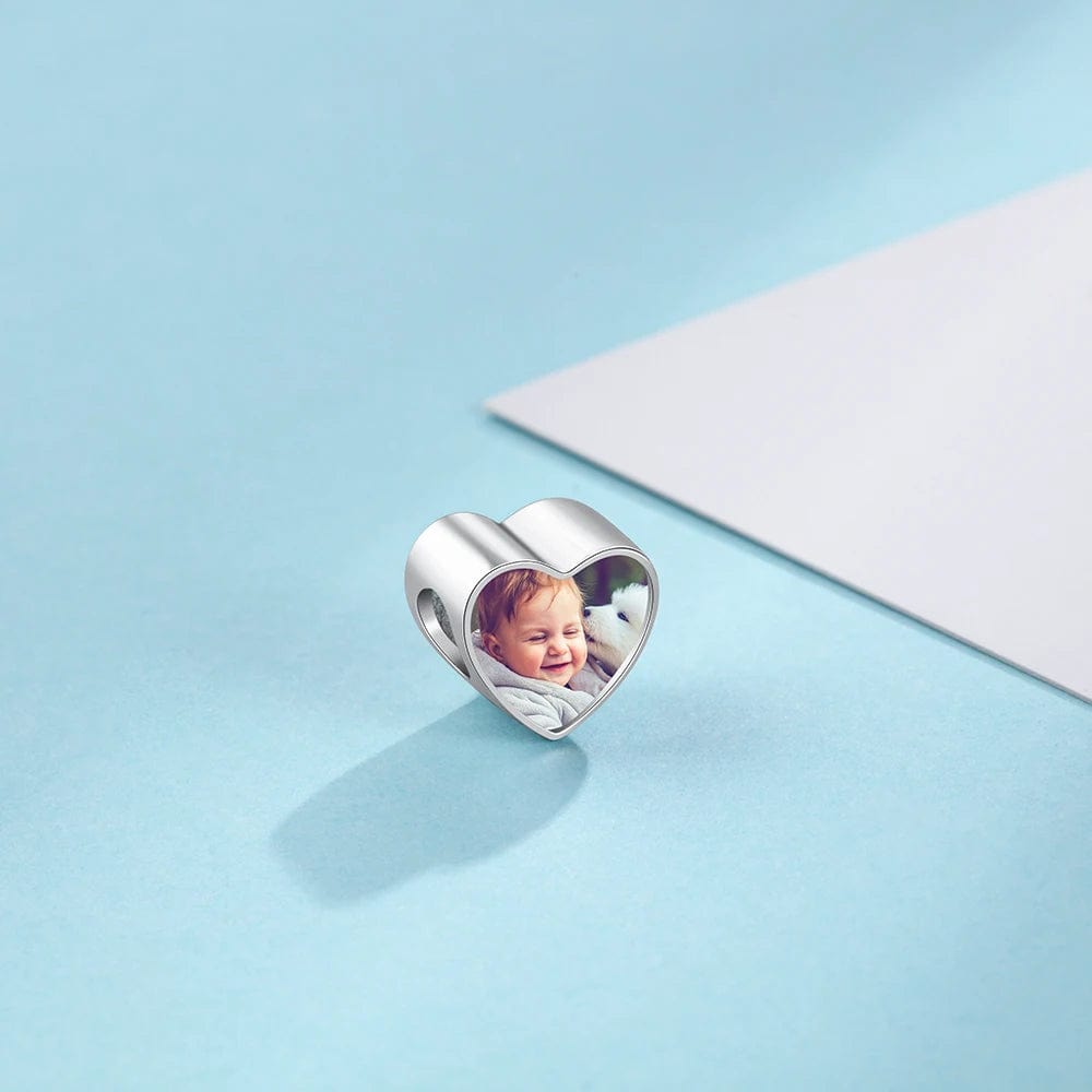 Liora Atelier Personalized Baby Footprint Heart Photo Charm