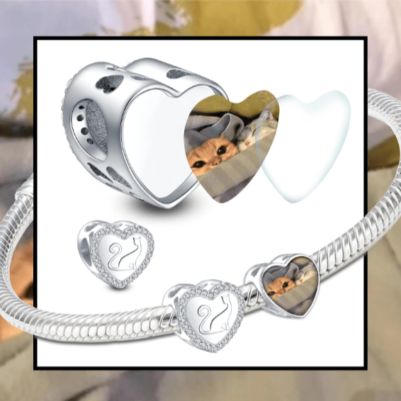 Liora Atelier Personalized Cat Heart Photo Charm