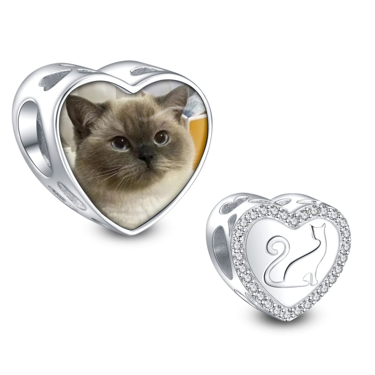 Liora Atelier Personalized Cat Heart Photo Charm
