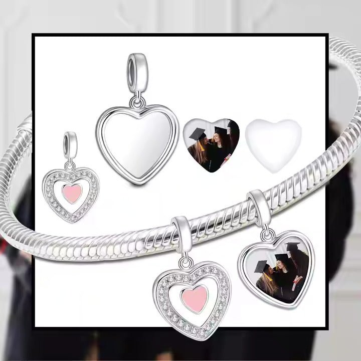 Liora Atelier Personalized Double Heart Photo Charm