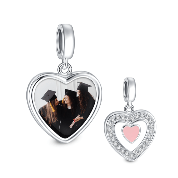 Liora Atelier Personalized Double Heart Photo Charm