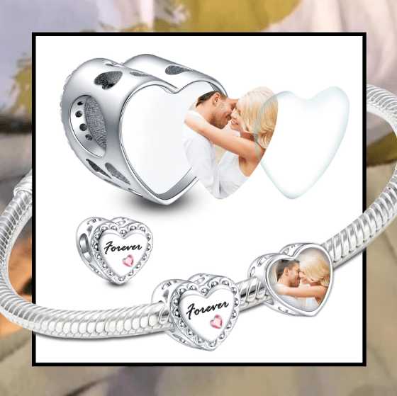 Liora Atelier Personalized Forever Pink Heart Photo Charm