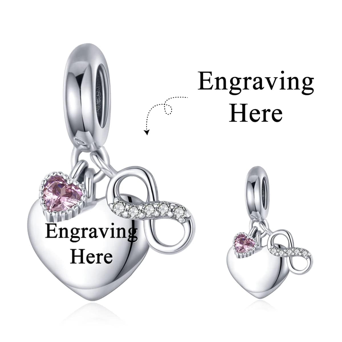 Liora Atelier Personalized Infinity Heart Engraved Charm