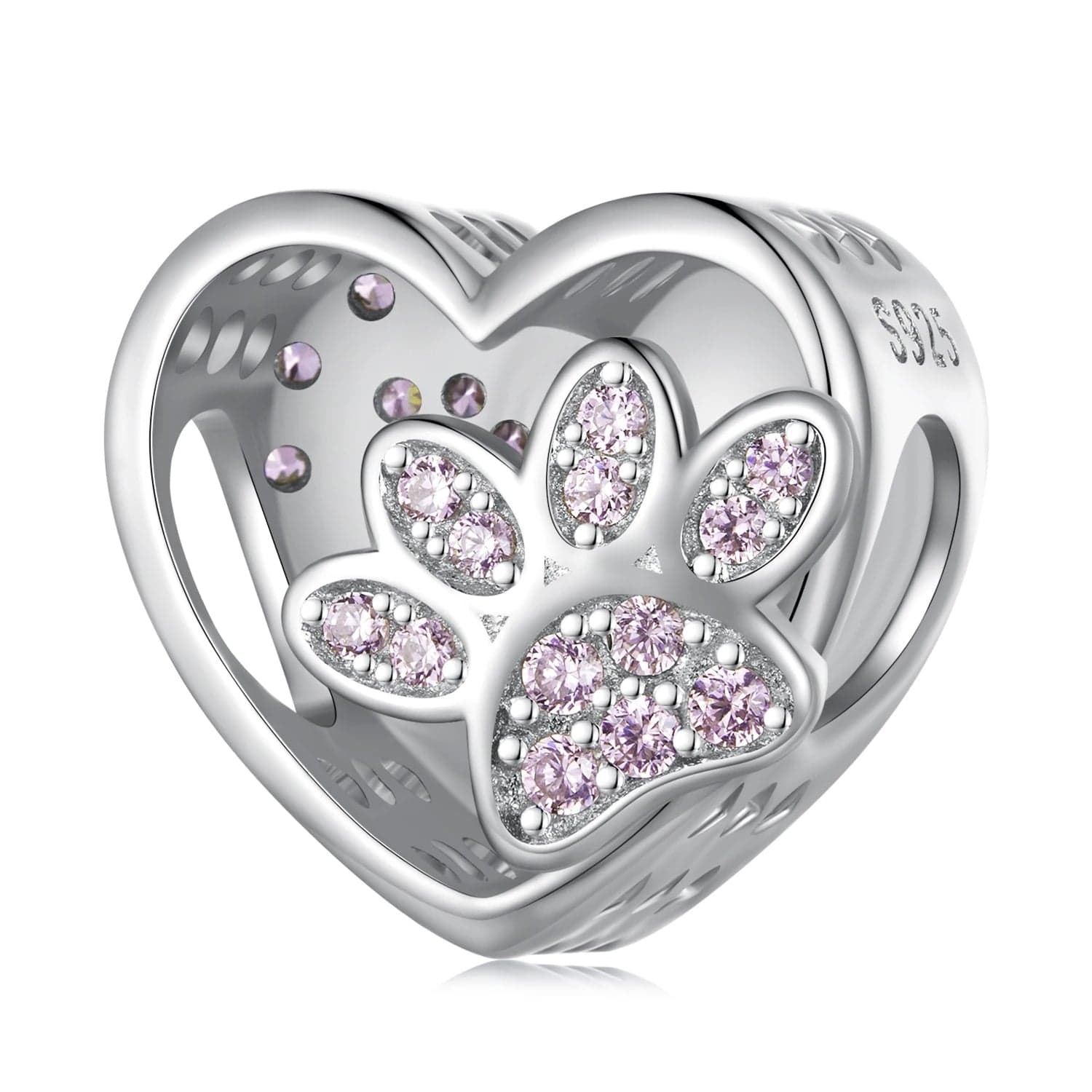 Liora Atelier Personalized Paw Print Engraved Heart Charm