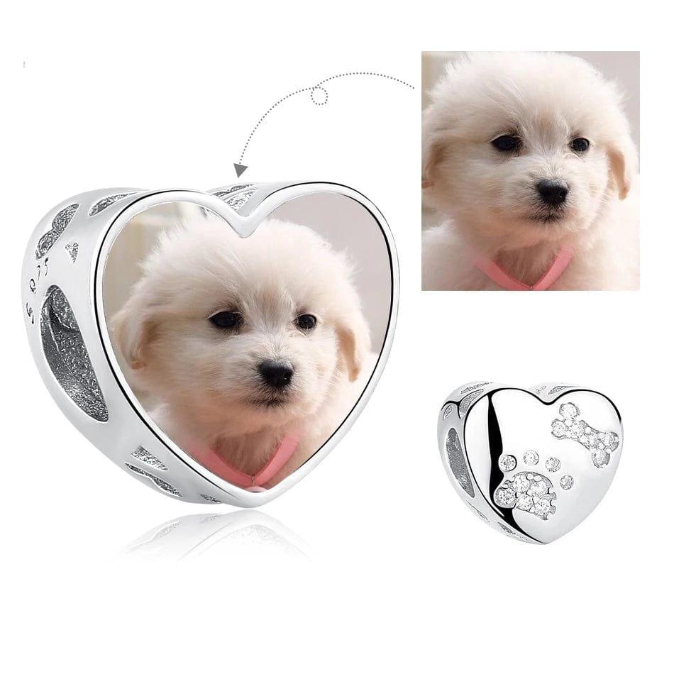 Liora Atelier Personalized Pet Photo & Paw Print Heart Charm