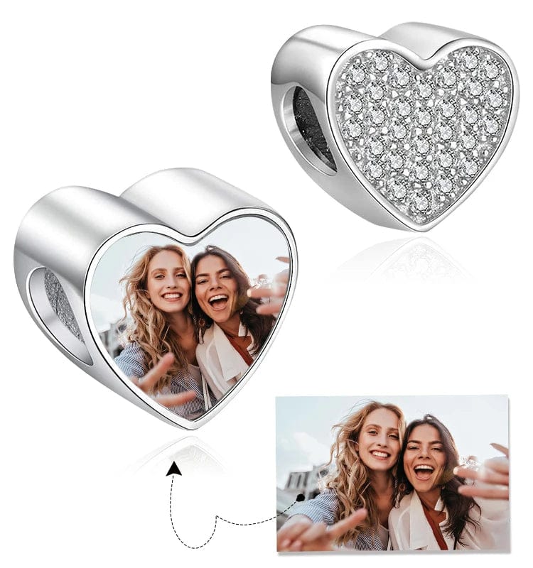 Liora Atelier Personalized Photo & Cubic Zirconia Paved Heart Charm