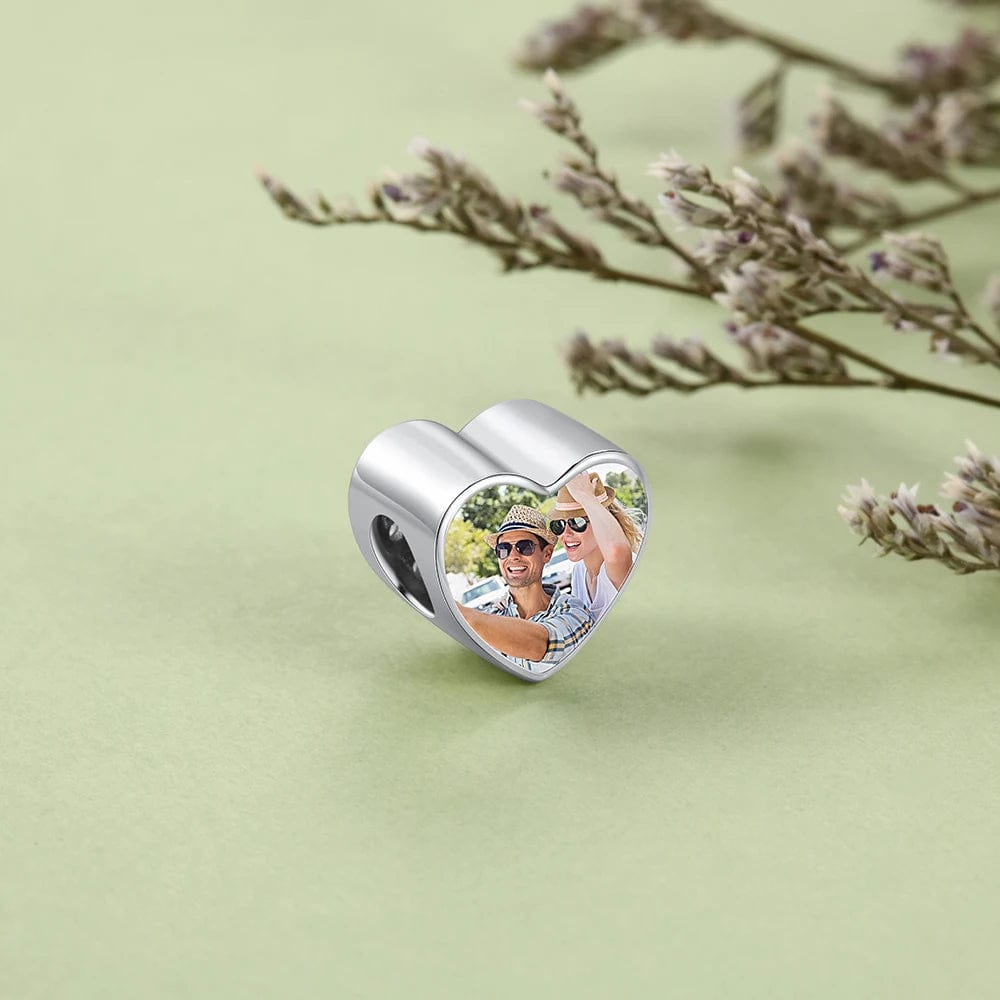 Liora Atelier Personalized Photo & Cubic Zirconia Paved Heart Charm