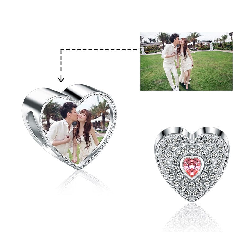 Liora Atelier Personalized Sparkling Heart Photo Charm