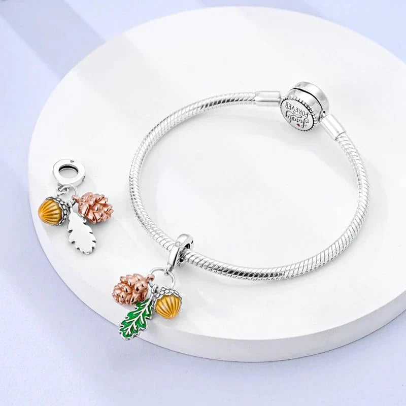 Liora Atelier Pine Cone, Leaf & Acorn Triple Autumn Charm
