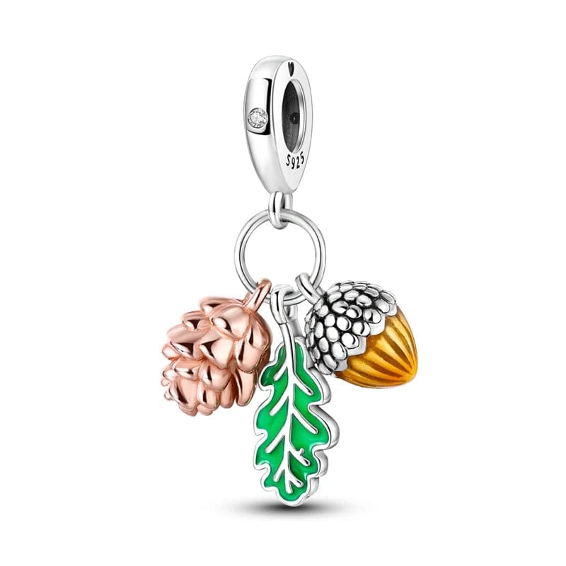 Liora Atelier Pine Cone, Leaf & Acorn Triple Autumn Charm
