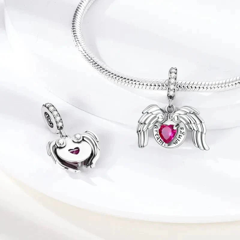 Liora Atelier Pink Angel Wings Dangle Charm