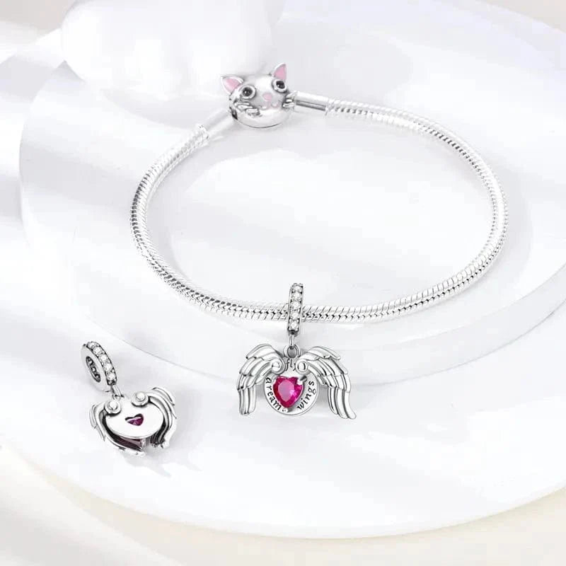 Liora Atelier Pink Angel Wings Dangle Charm