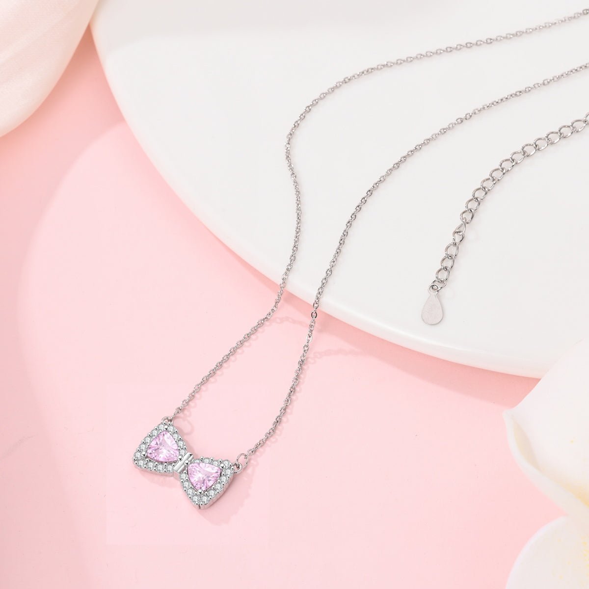 Liora Atelier Pink Bow Gemstone Necklace