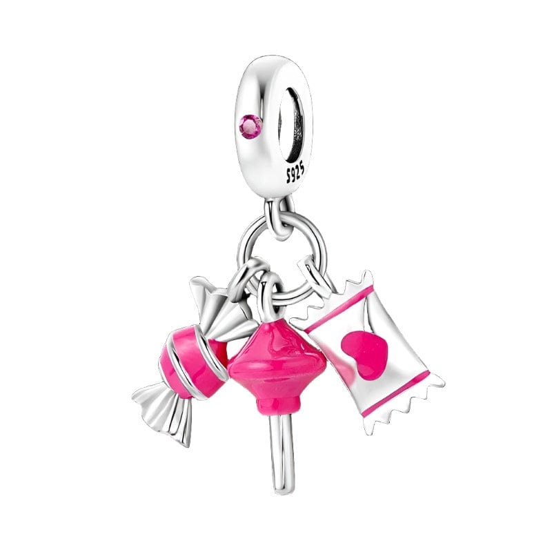 Liora Atelier Pink Candy Lollipop Love Triple Dangle Charm