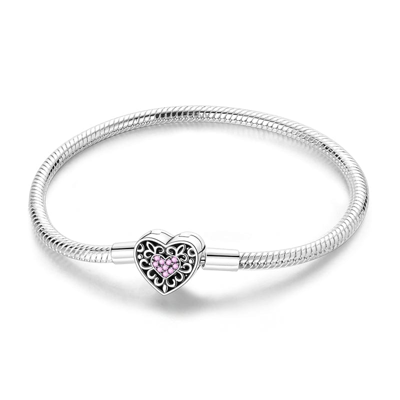 Liora Atelier Pink Crystal Heart Charm Bracelet