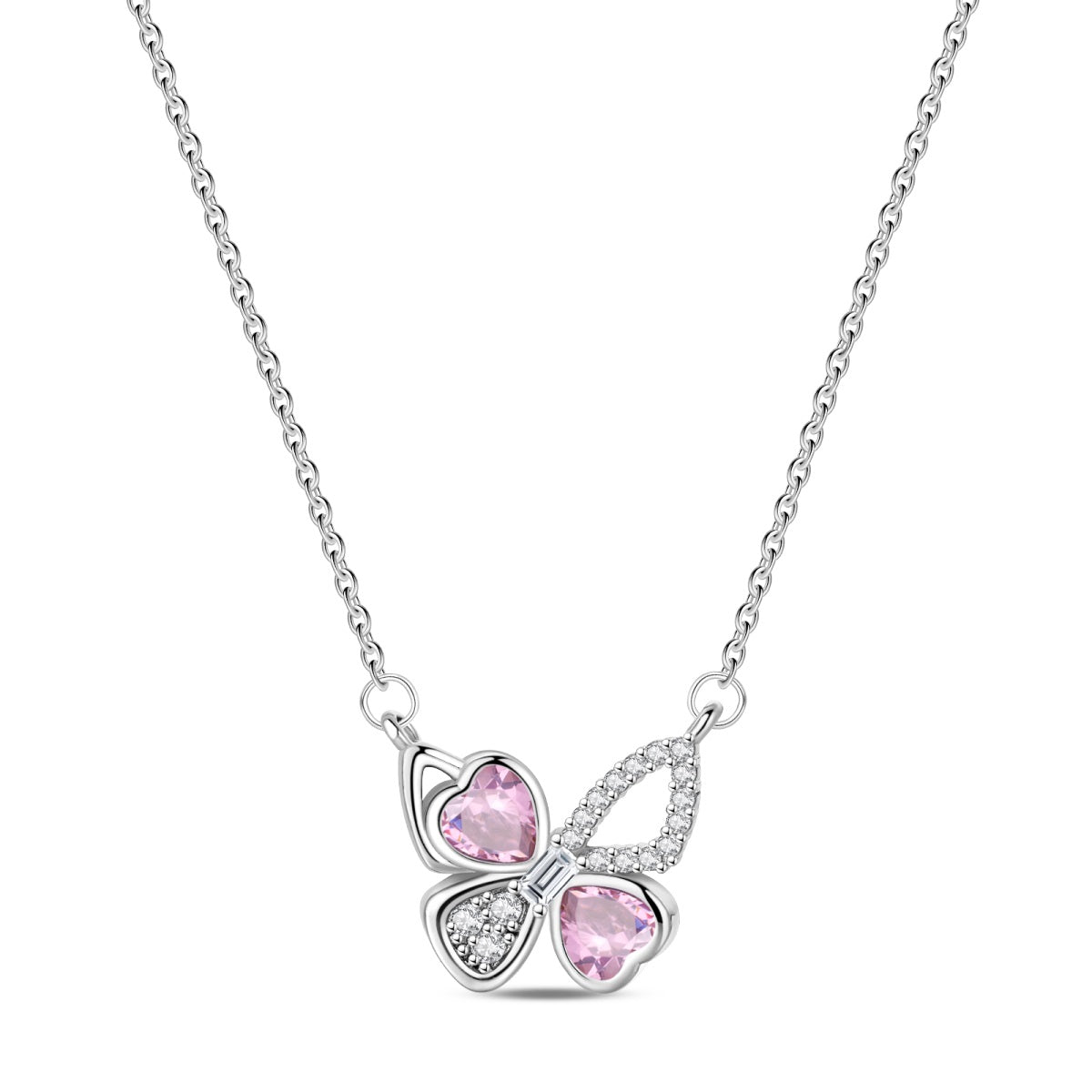 Liora Atelier Pink Heart Butterfly Necklace