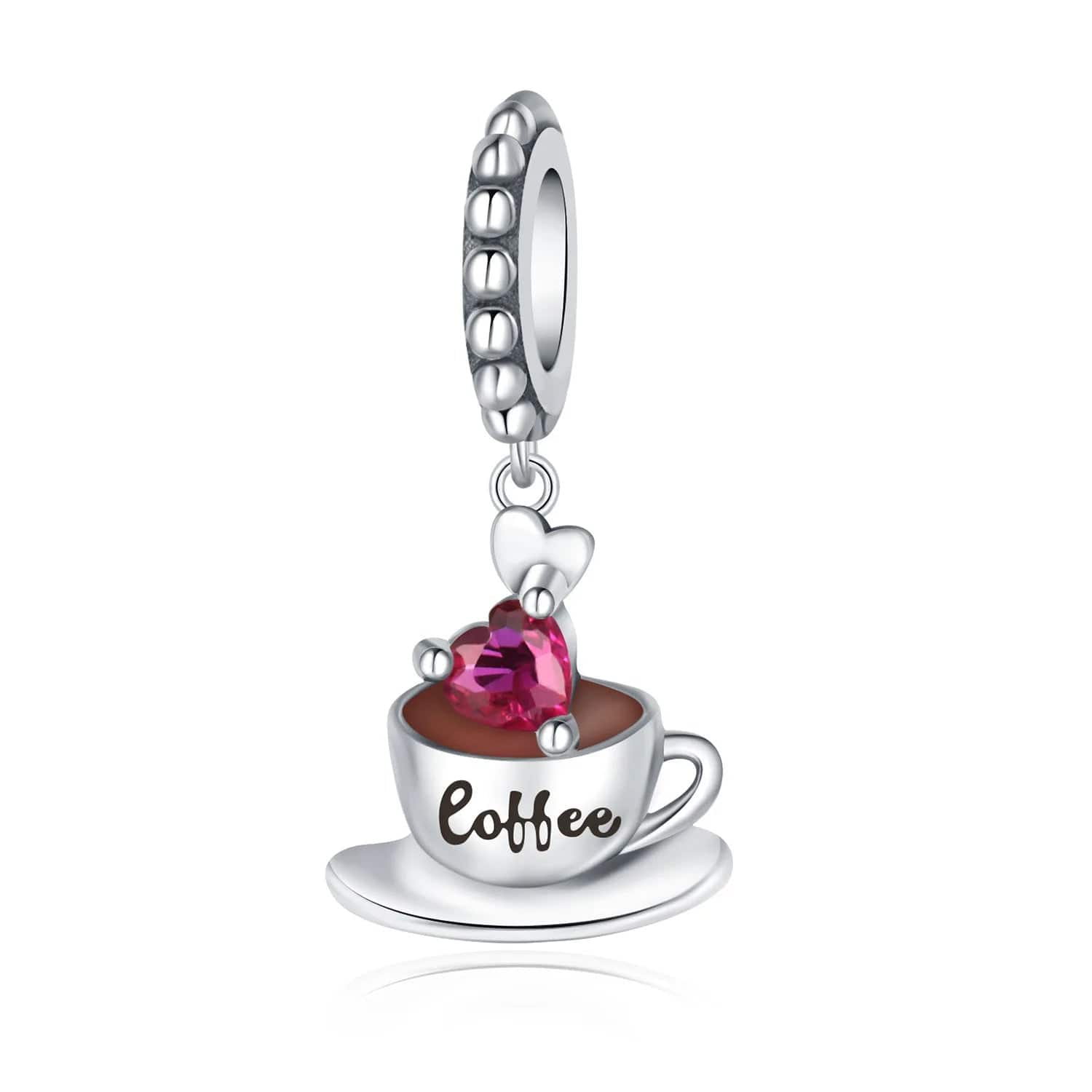 Liora Atelier Pink Heart Coffee Cup Love Dangle Charm