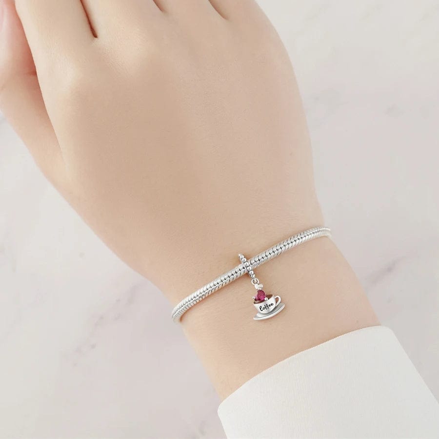Liora Atelier Pink Heart Coffee Cup Love Dangle Charm