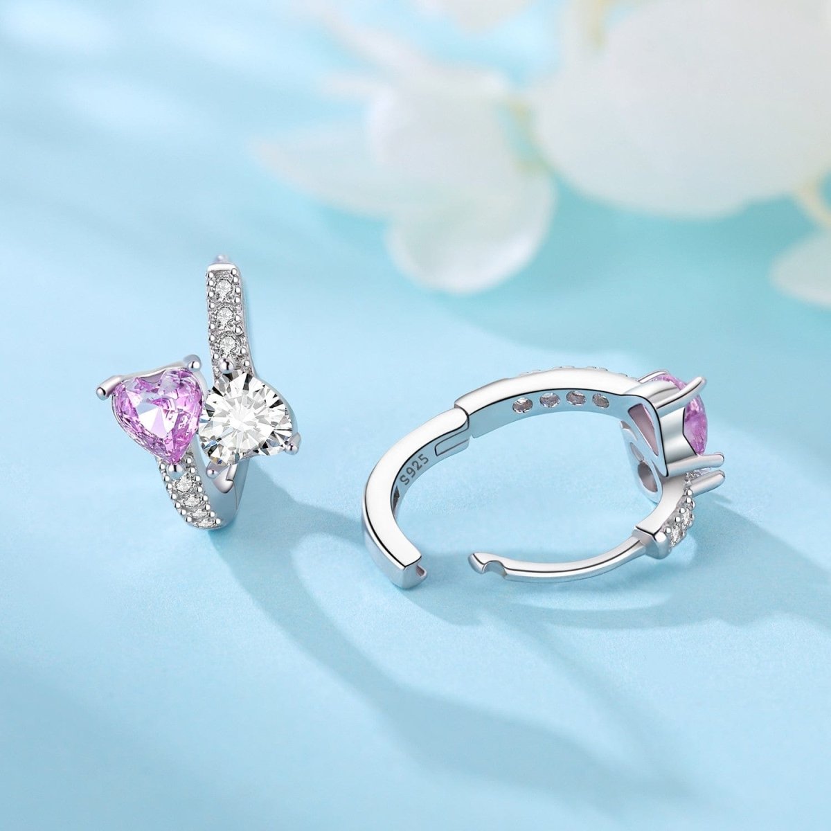 Liora Atelier Pink Heart Duo Hoop Earrings