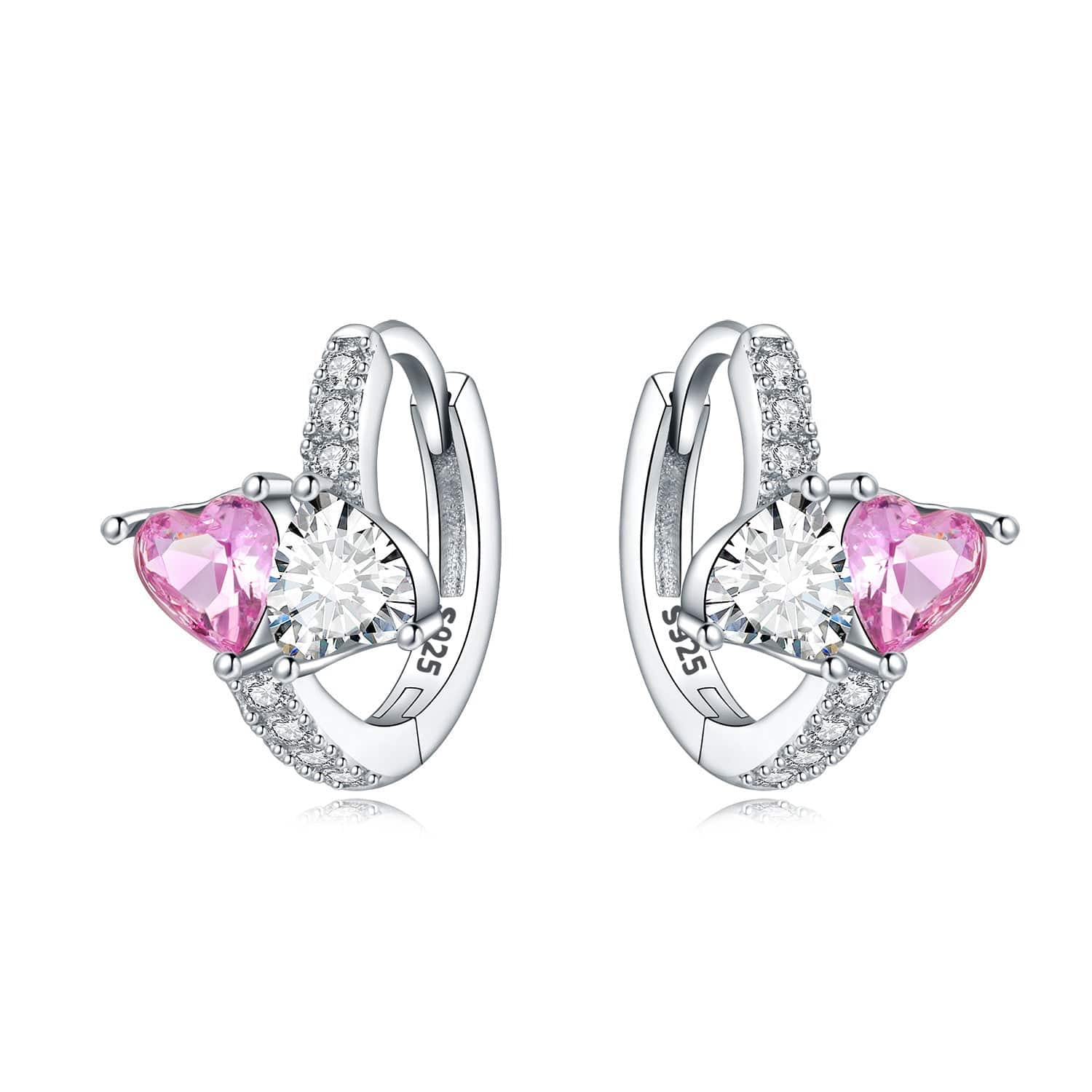 Liora Atelier Pink Heart Duo Hoop Earrings
