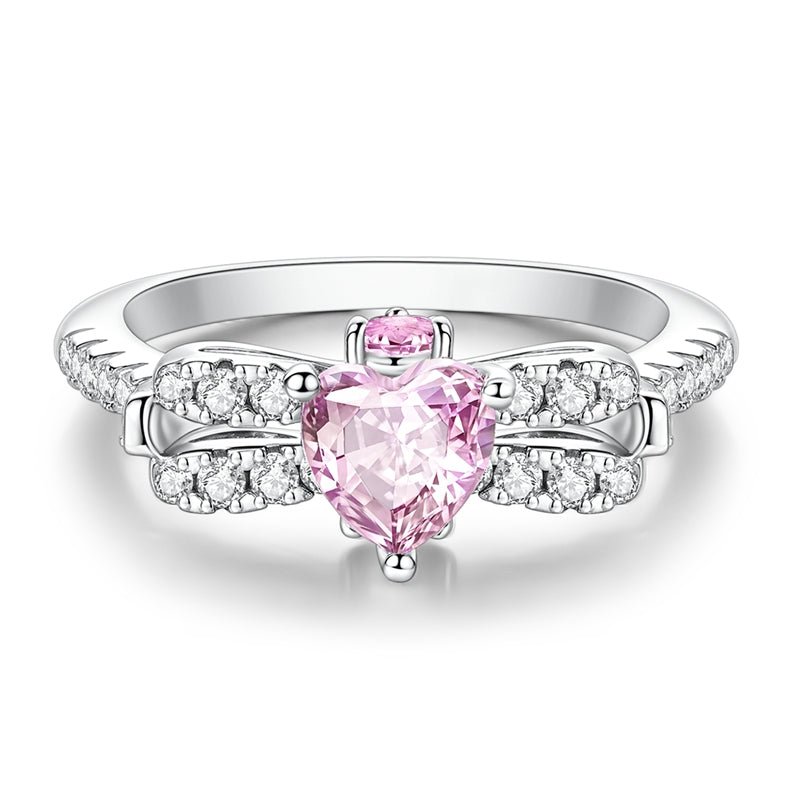 Liora Atelier Pink Heart - Shaped Sparkling Stone Ring