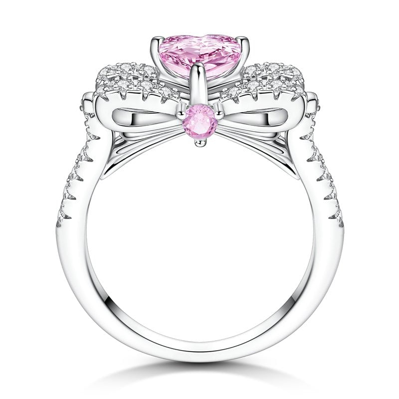 Liora Atelier Pink Heart - Shaped Sparkling Stone Ring