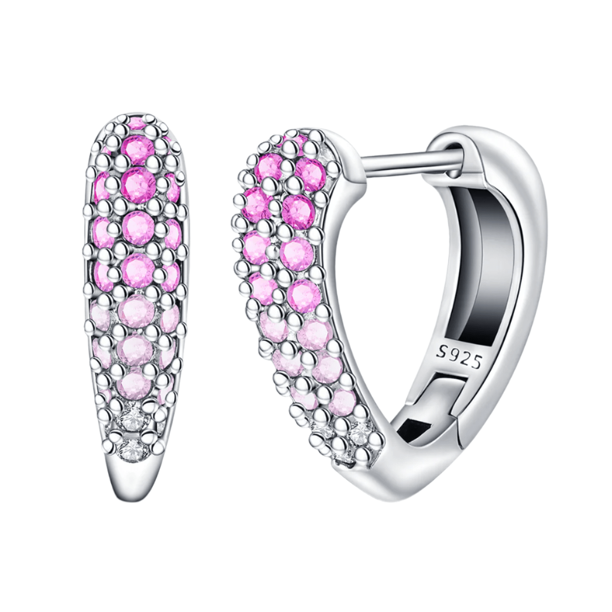 Liora Atelier Pink Pavé Crystal Hoop Earrings