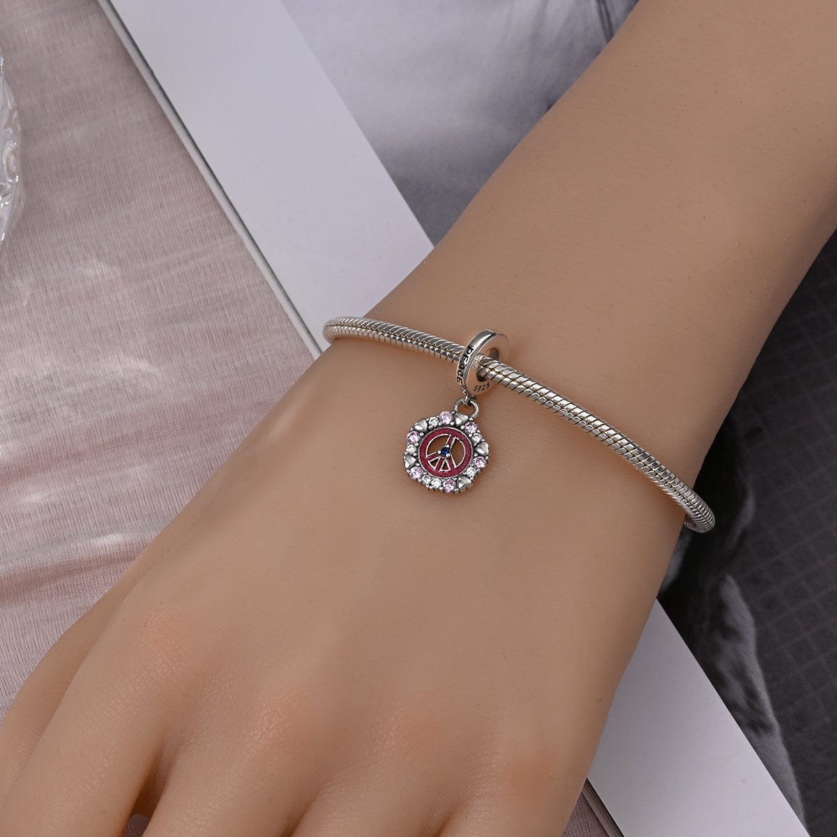 Liora Atelier Pink Peace & Hearts Charm
