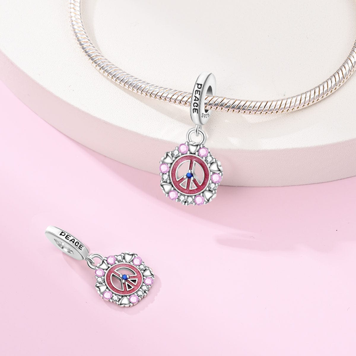 Liora Atelier Pink Peace & Hearts Charm