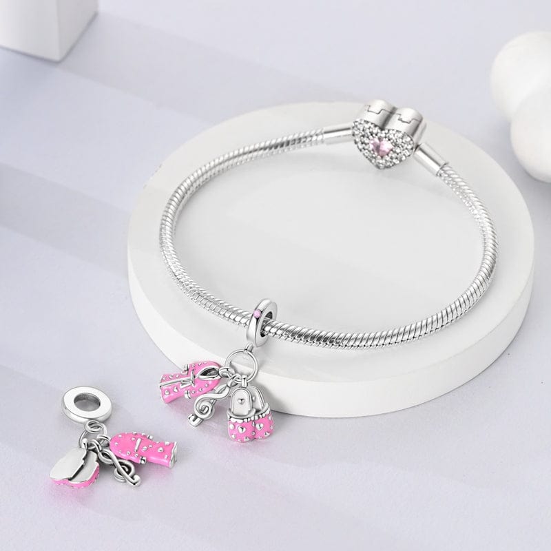 Liora Atelier Pink Slippers & Robe Charm with Music Note