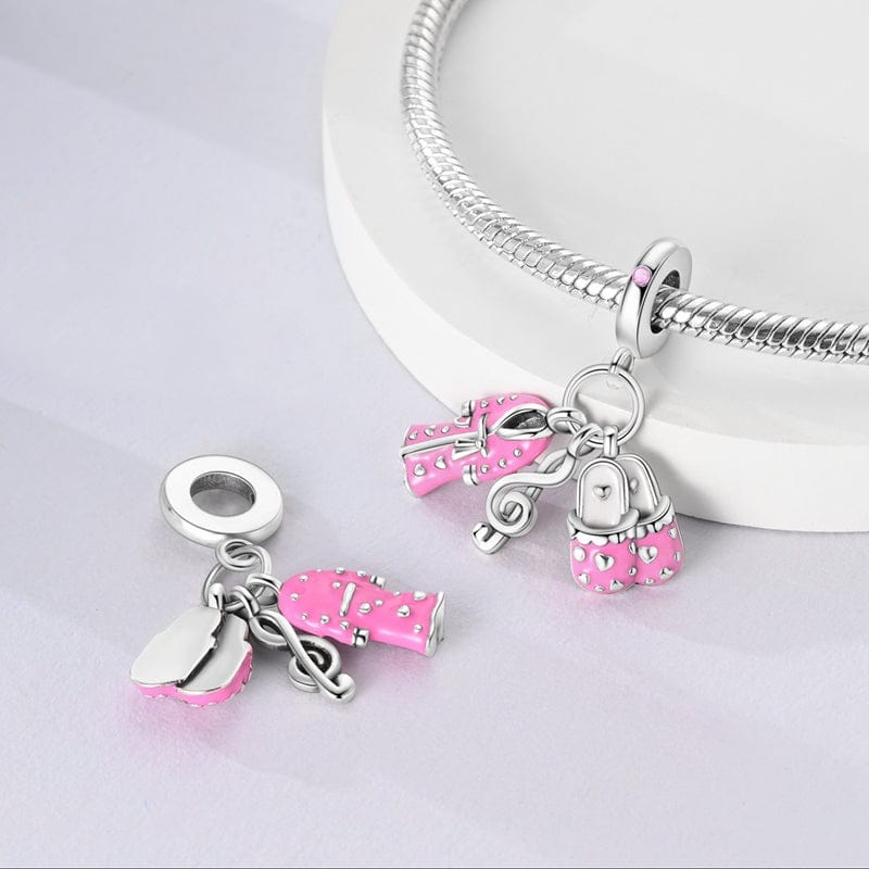 Liora Atelier Pink Slippers & Robe Charm with Music Note