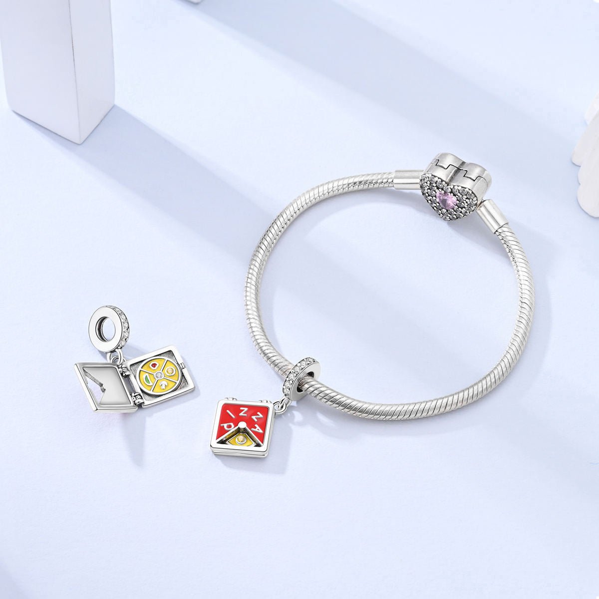Liora Atelier Pizza Box with Slice Dangle Charm