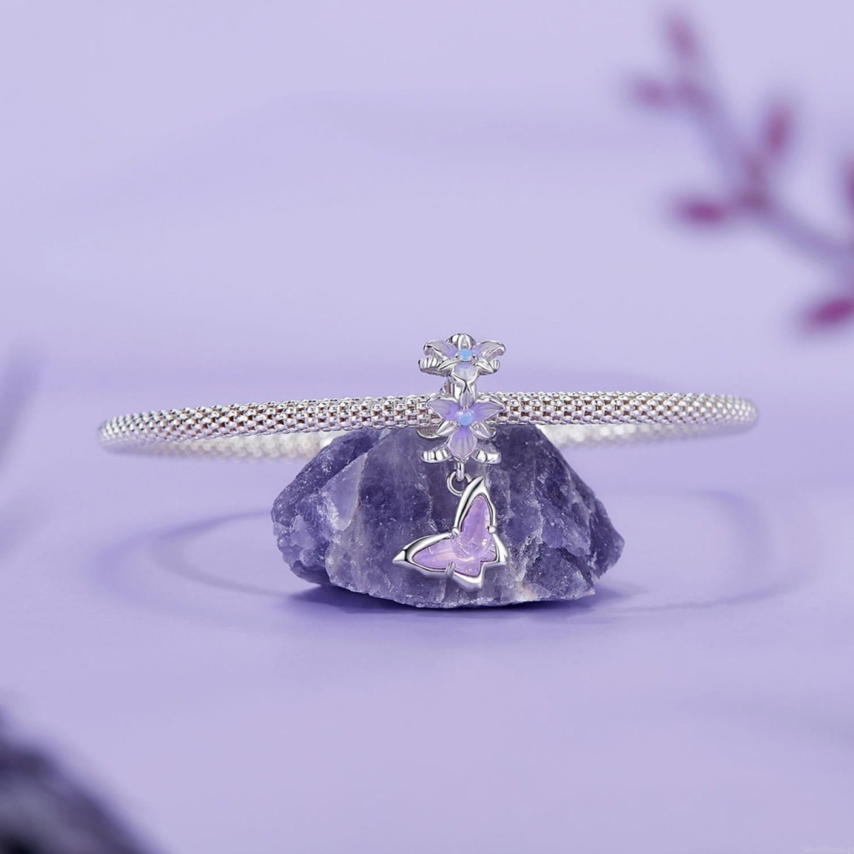 Liora Atelier Purple Butterfly & Orchid Charm