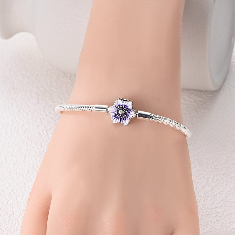 Liora Atelier Purple Flower Charm Bracelet