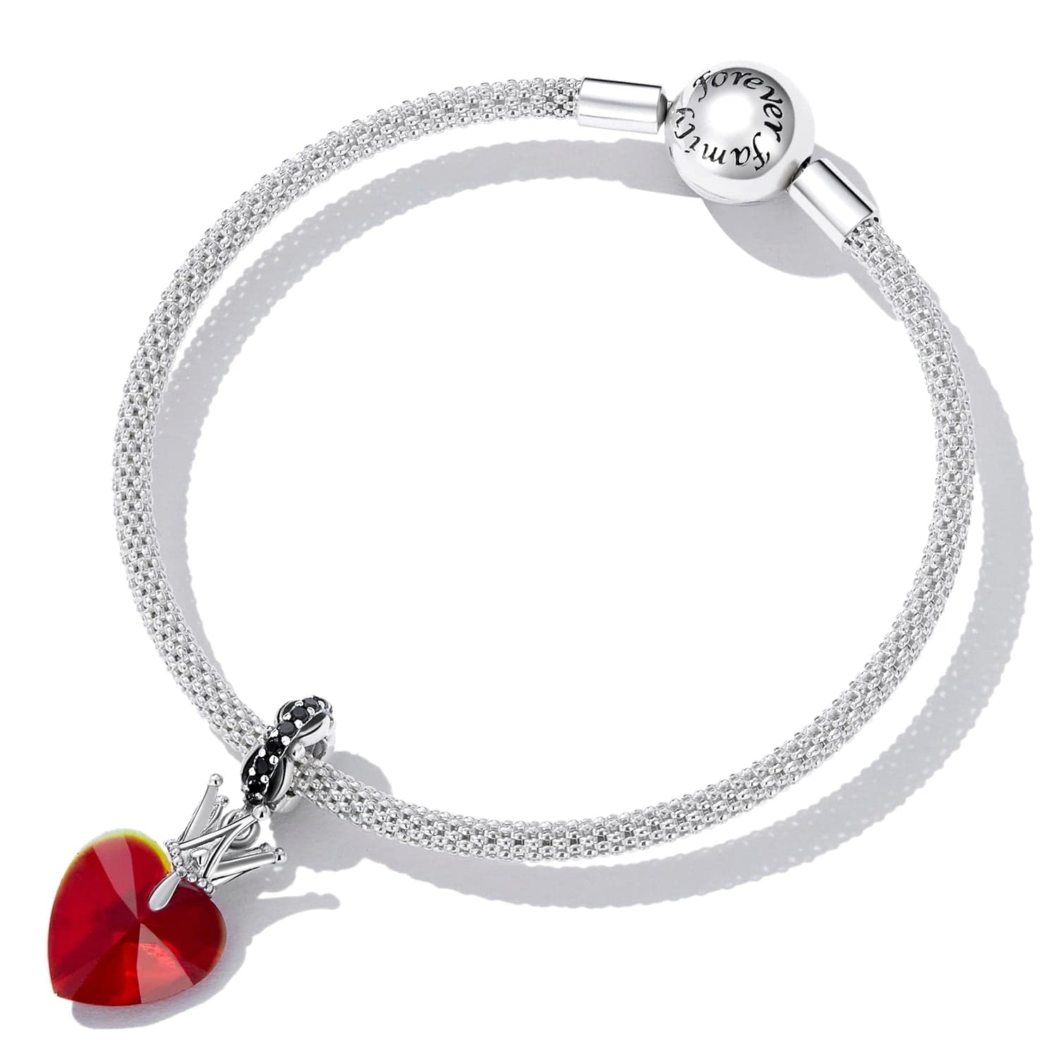 Liora Atelier Queen of Hearts Red Crystal and Crown Dangle Charm