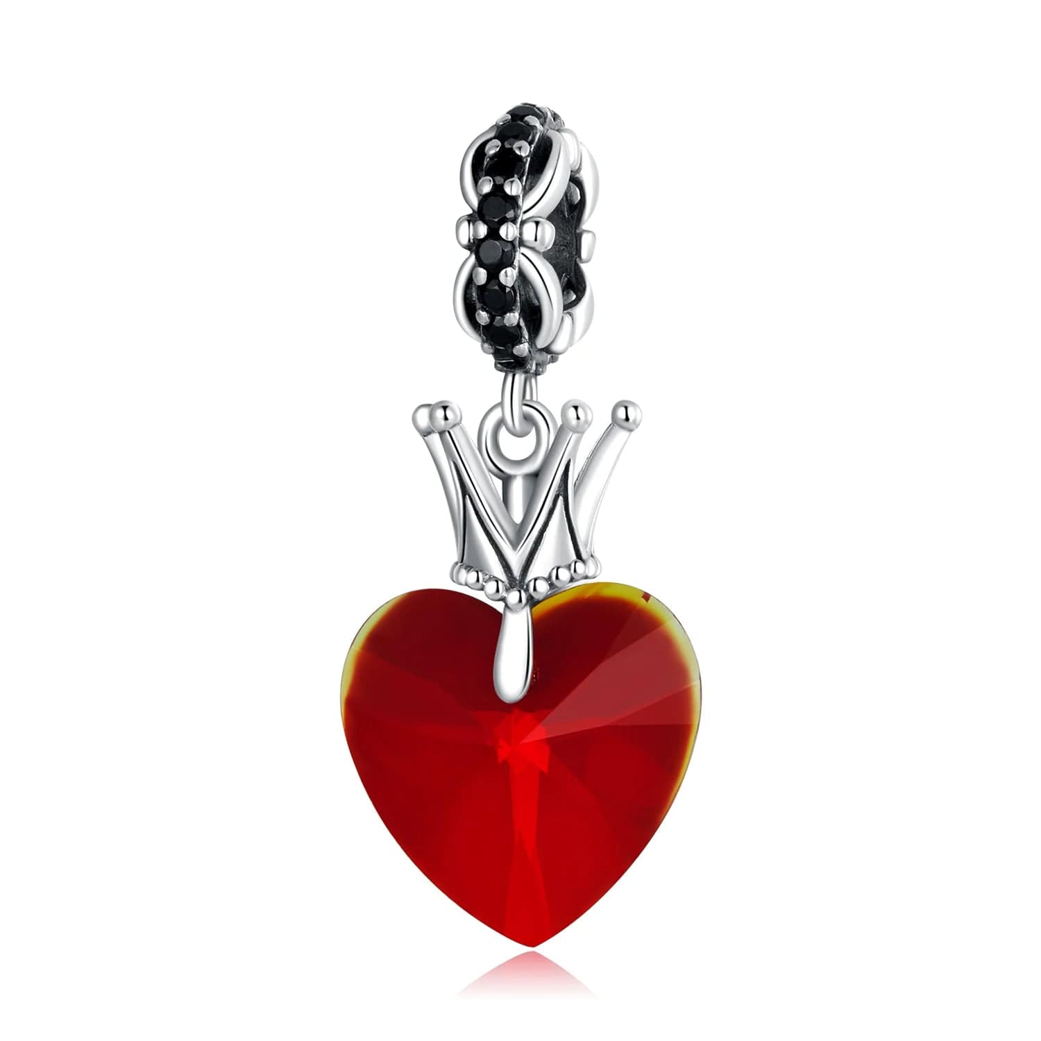 Liora Atelier Queen of Hearts Red Crystal and Crown Dangle Charm