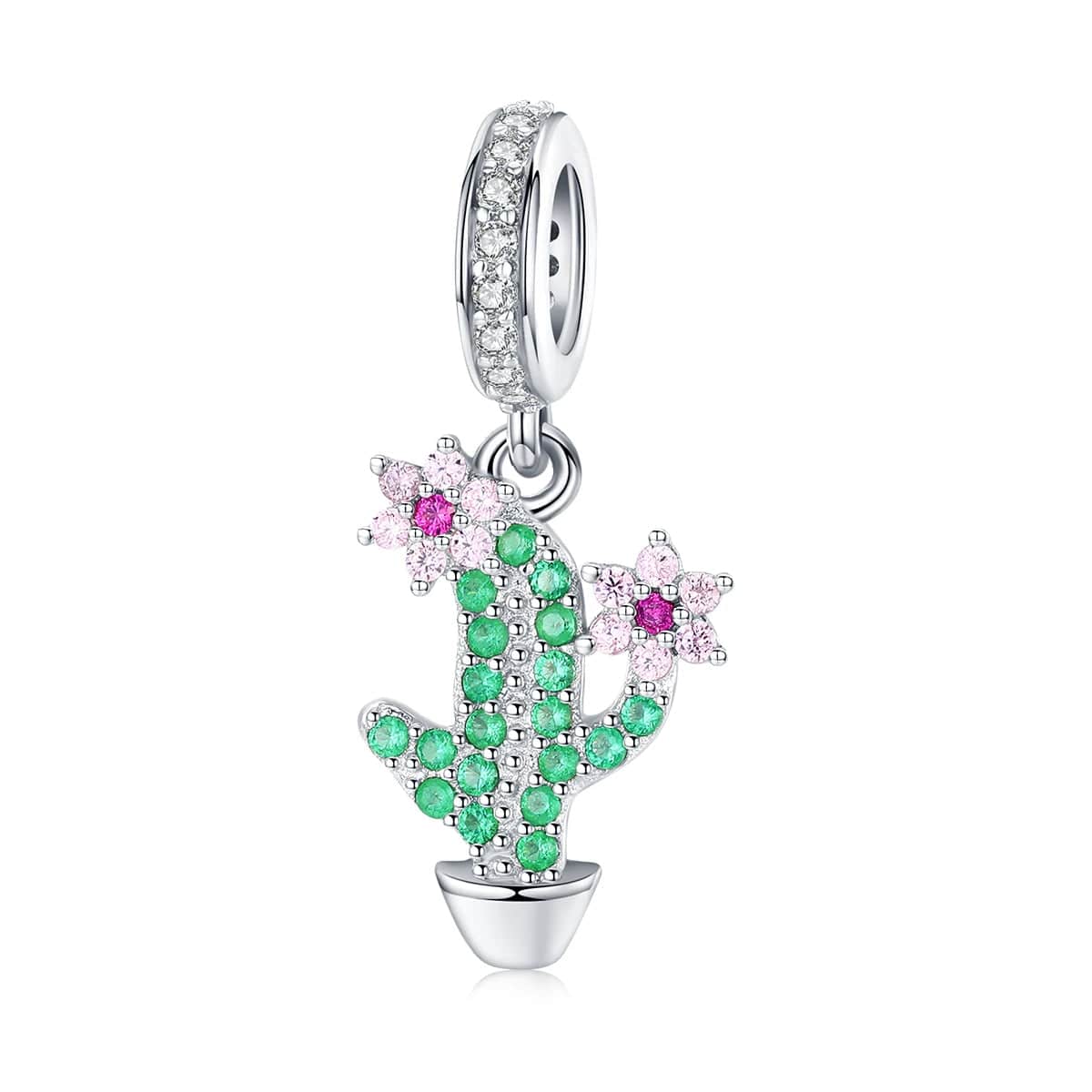 Liora Atelier Radiant Cactus & Pink Flower Dangle Charm
