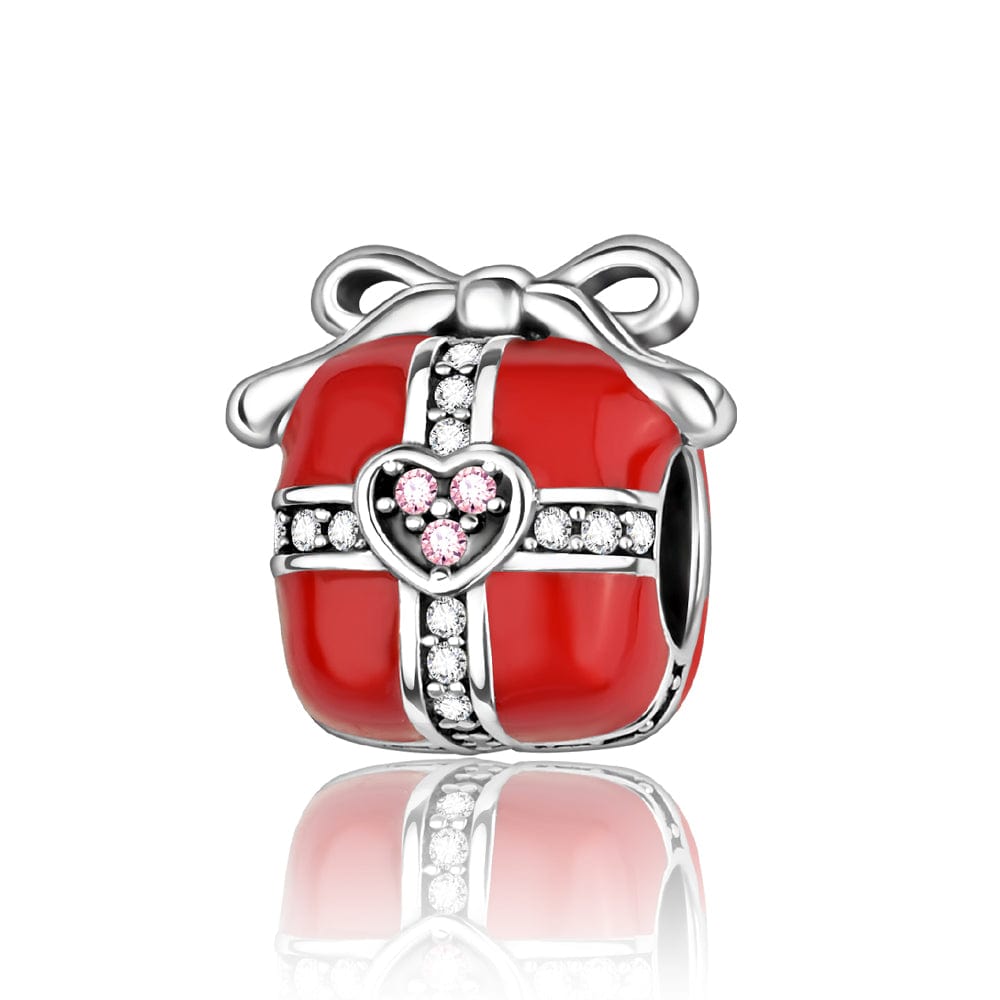 Liora Atelier Radiant Red Gift Box Charm with Heart Accent