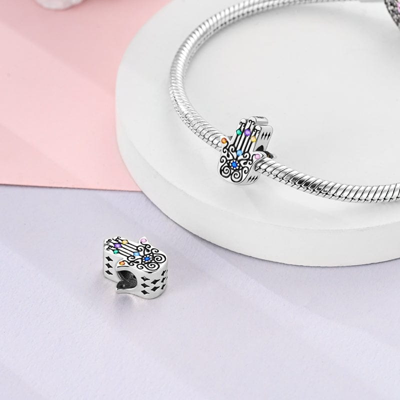 Liora Atelier Rainbow Gemstone Hamsa Hand Charm